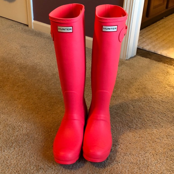 Hunter tall boots hyper Pink neon pink matte 9 - Picture 4 of 7